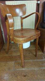 Gispen Ligna Thonet wc stoel hout emaille plas emmer, Ophalen