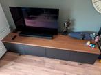 Modern TV-meubel met houten blad, Ophalen, Gebruikt, 200 cm of meer, Metaal