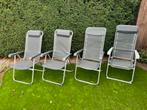 Campingstoelen - 4 stuks - Verstelbare rugleuning, Ophalen, Gebruikt, Aluminium, Verstelbaar