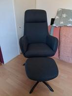 Draaistoel met Voetenbankje JYSK, Huis en Inrichting, Fauteuils, Ophalen, Gebruikt, Minder dan 75 cm, Metaal