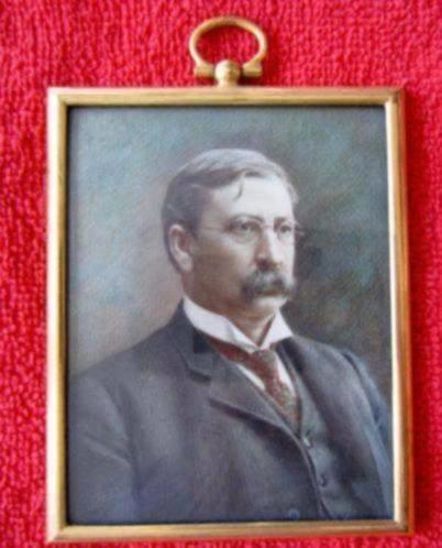 =man met snor= uit 1917==gesigneerd==miniatuurportret=, Antiek en Kunst, Kunst | Schilderijen | Klassiek, Ophalen of Verzenden