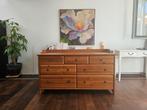 Grenen commode met 7 lades, Ophalen, Gebruikt, 100 tot 150 cm, 5 laden of meer