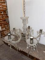 Leuke kroonluchter glas en kunststof, Ophalen of Verzenden, Gebruikt, Glas