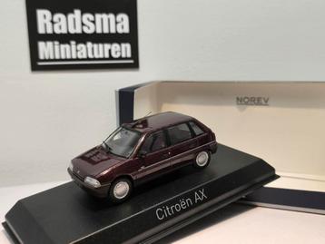 Citroën AX - 5drs - Bordeauxrood - 1:43 Norev beschikbaar voor biedingen