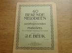 40 BEKENDE MELODIE:EN VOOR BEGINNERS IN HET PIANOSPEL, Ophalen of Verzenden, Gebruikt, Piano
