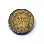 Turkse munt 500 Lira uit 1990 Turkije, Postzegels en Munten, Ophalen of Verzenden, Midden-Oosten, Losse munt