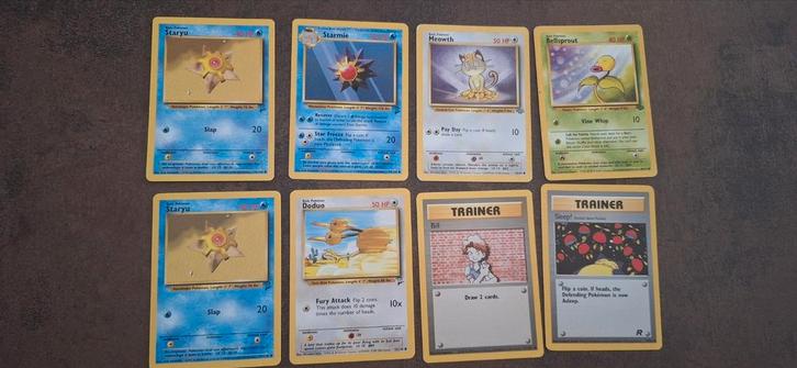 8 Pokemon kaarten base set en second edition, Hobby en Vrije tijd, Verzamelkaartspellen | Pokémon, Zo goed als nieuw, Meerdere kaarten
