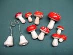 Nog 8 Oude vintage watten paddestoeltjes, Ophalen of Verzenden, Gebruikt
