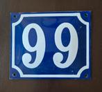 Emaille huisnummer 99, Ophalen of Verzenden