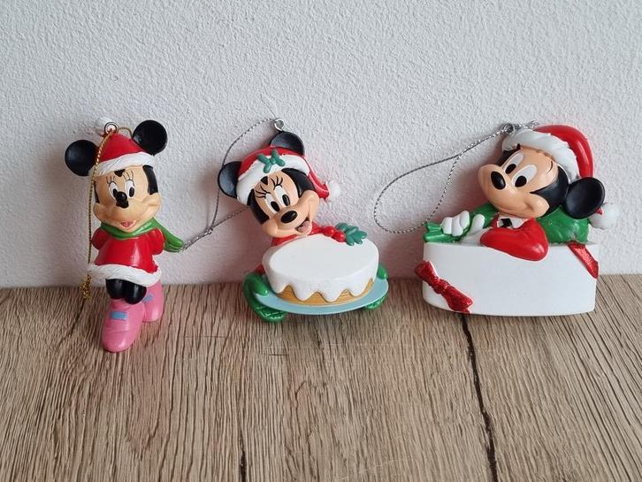 3 Kerstboom hangers Mickey en Minnie Keramiek Kurt S Adler, Diversen, Kerst, Gebruikt, Verzenden