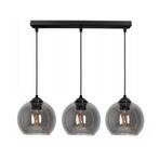 Nieuwe hanglamp incl. peertjes; 3 smoke glazen bollen, Huis en Inrichting, Lampen | Hanglampen, Nieuw, Ophalen of Verzenden, Glas
