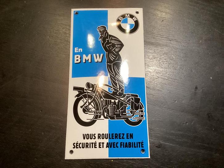 Emaille schild FransBMW DEALER Reclamebord, Antiek en Kunst, Antiek | Emaille, Ophalen of Verzenden