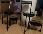 2 planten tafeltjes, Ophalen, Minder dan 55 cm, Metaal of Aluminium, Rond