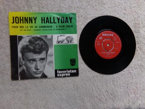 Johnny Hallyday - pour moi la vie va commencer ( sixties ), Cd's en Dvd's, Vinyl Singles, Single, 7 inch, Verzenden