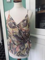 Luxe Supertrash crêpe spagetti top nude met kleurige print., Supertrash, Beige, Ophalen of Verzenden, Zo goed als nieuw
