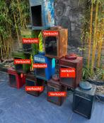 Industriele kroepoek blik lantaarn windlicht india brocante, Overige materialen, Overige kleuren, 25 tot 50 cm, Nieuw