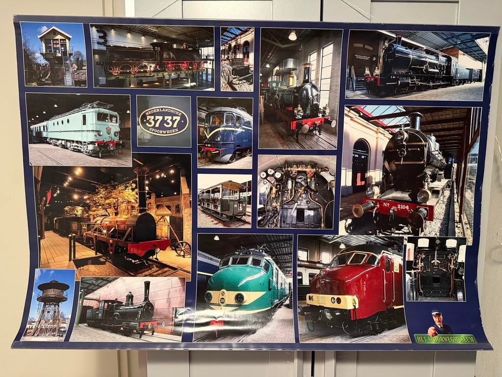 Poster treinen spoorwegmuseum, Ophalen, Gebruikt, Overige onderwerpen