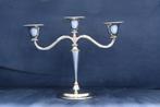 Kandelaar, 3 armen, pleet(=verzilverd), Antiek en Kunst, Ophalen of Verzenden