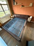 Bedframe met spiraalbodem, Ophalen, Bruin, Tweepersoons, Zo goed als nieuw