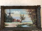Schilderijen landschap olieverf op linnen van Ruud verkerk., Antiek en Kunst, Ophalen of Verzenden