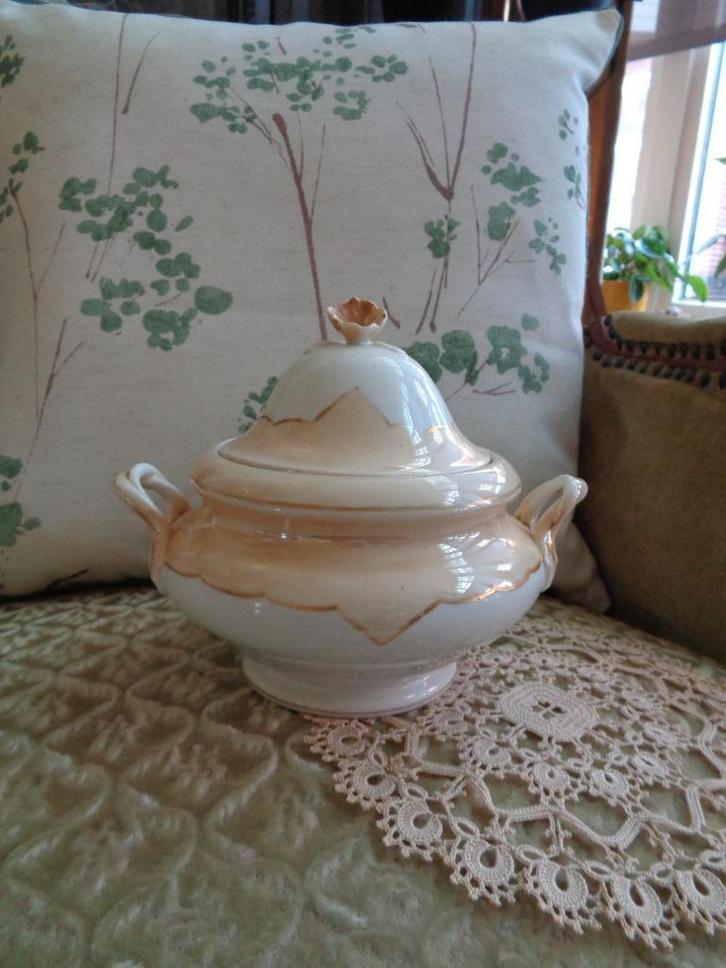 Brocante Grote Suikerpot ** Mimosa **, Antiek en Kunst, Antiek | Servies los, Ophalen of Verzenden
