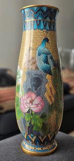 Cloisonné Vaas met Vogelmotief - 23.5 cm, Ophalen of Verzenden