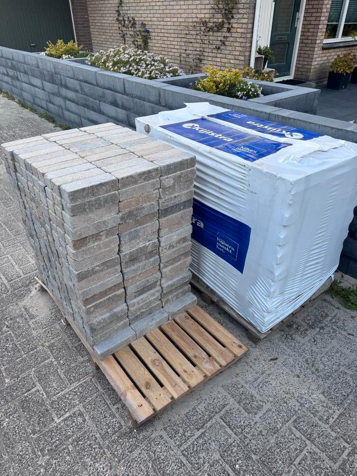 +/- 12 m2 Nieuwe Stonique Trommel Waaltjes Musselkalk, Tuin en Terras, Tegels en Klinkers, Nieuw, Klinkers, 10 m² of meer, Ophalen