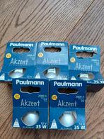 5x Paulmann 35mm. halogeen  zilver, 30 tot 60 watt, Halogeen (gloei)lamp, Nieuw, Bipin of Steekvoet