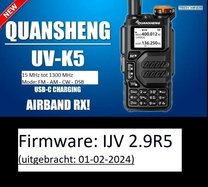 QUANSHENG UV-K5 (Firmware: IJV 2.9R5), Telecommunicatie, Portofoons en Walkie-talkies, Zo goed als nieuw, Portofoon of Walkie-talkie