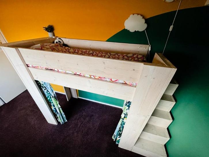 Hoogslaper (kinderbed) steigerhout 240x85x160, Kinderen en Baby's, Kinderkamer | Stapelbedden en Hoogslapers, Gebruikt, Hoogslaper