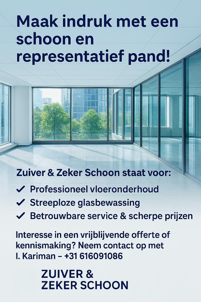 Professioneel vloeronderhoud & glasbewassing voor bedrijven, Huis en Inrichting, Schoonmaakartikelen, Ophalen of Verzenden