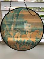 Vintage ronde Raamhanger jachttafreel 25 cm, Antiek en Kunst, Antiek | Glas en Kristal, Ophalen of Verzenden