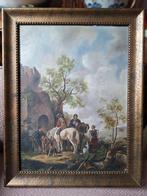 Schilderij: Ruiters, Paarden en Honden, Antiek en Kunst, Ophalen of Verzenden