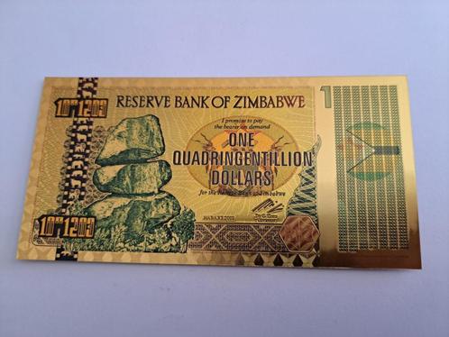 BILJET -ZIMBABWE - GOUDFOLIE-100 MILJARD DOLLAR  ( 220), Postzegels en Munten, Bankbiljetten | Afrika, Los biljet, Zimbabwe, Ophalen