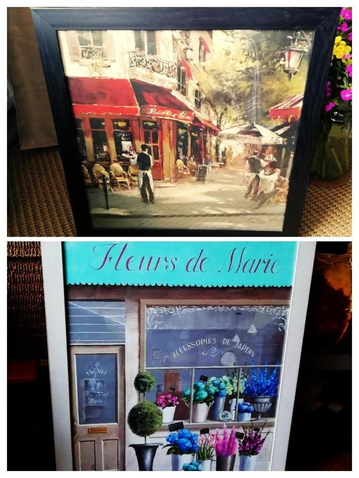 Prent afbeelding in lijst Fleurs de Marie bloemen en Paris, Antiek en Kunst, Curiosa en Brocante, Ophalen of Verzenden