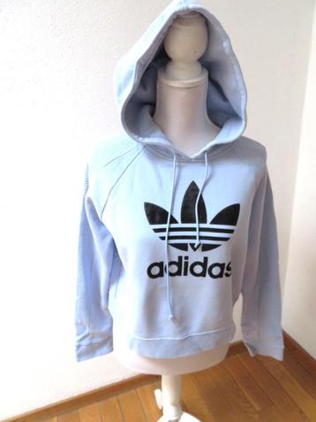 J39 ADIDAS nieuwe korte wijde trui hoodie blauw XS 34/36	 beschikbaar voor biedingen