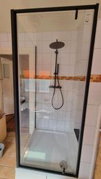 Zwarte Douchecabine 88x88cm, Doe-het-zelf en Verbouw, Sanitair, Ophalen, Gebruikt, Glas, Douche