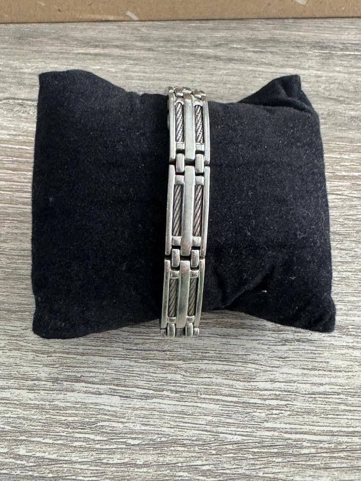 NIEUWE heren armband van STAAL 22 CM lang, Sieraden, Tassen en Uiterlijk, Armbanden, Nieuw, Staal, Zilver, Ophalen of Verzenden