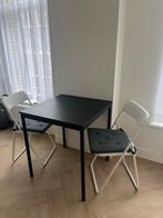 Kleine IKEA tafel met twee stoelen, Ophalen, Gebruikt, Twee, Zwart
