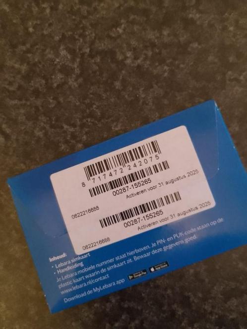 Lebara sim-only 0622216686 (Easy Memory), Telecommunicatie, Prepaidkaarten en Simkaarten, Nieuw, Prepaidkaart, Overige providers
