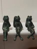 Bronzen kikkers voor op de kast "horen, zien en zwijgen", Ophalen of Verzenden