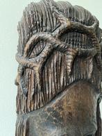 Houten Masker - Handgesneden Jezus met doornenkroon, Ophalen of Verzenden