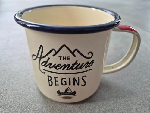 Adventure begins emaille drinkbeker - Gentlemens Hardware, Caravans en Kamperen, Kampeeraccessoires, Nieuw, Ophalen of Verzenden