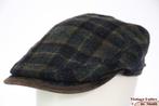Vintage Platte pet Stetson blauw groen geruit oorwarmer 59, Stetson - Woolrich, Ophalen of Verzenden, 58 of 59 cm (L, 7¼ of ⅜ inch)