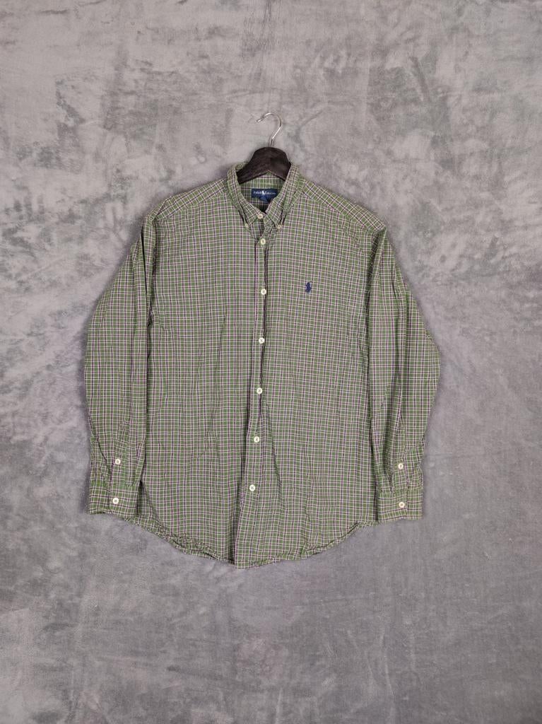 Ralph Lauren Overhemd Lange Mouw S Ruit Patroon Groen, Ralph Lauren, Ophalen of Verzenden, Zo goed als nieuw, .