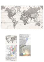 Wereld kaart, hout, My World, mooi nieuw met vlag pen hamer, Ophalen of Verzenden, Nieuw