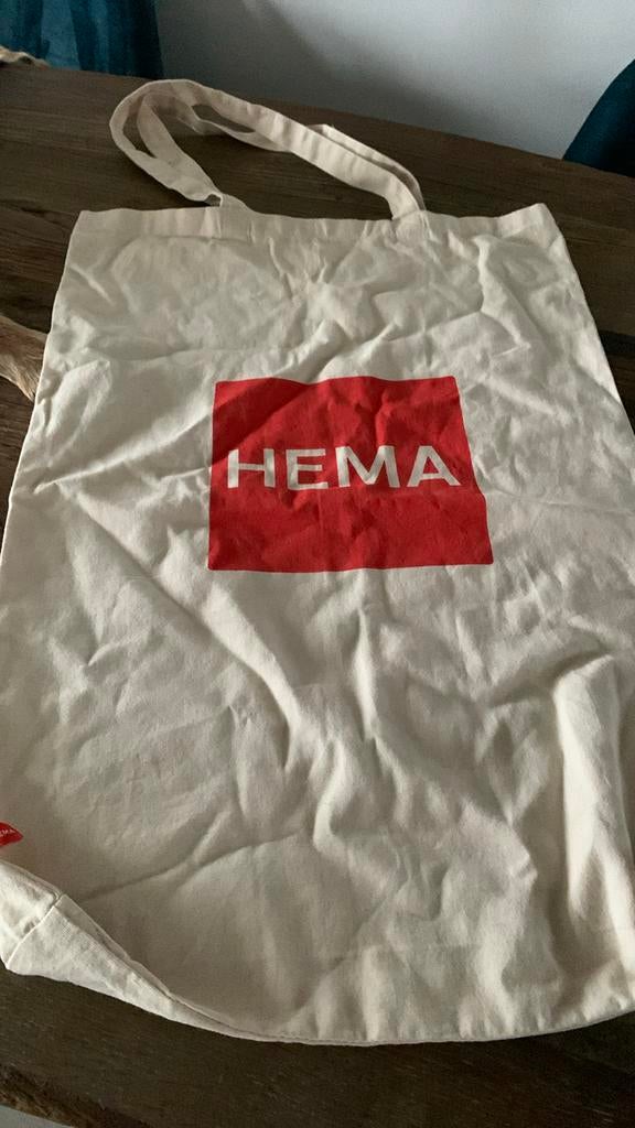 Grote  katoenen hema tas, Ophalen, Zo goed als nieuw, 30 cm of meer