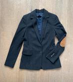 Zara blauw pinstripe blazer/jasje, elleboogstukken XS/S, Zwart, Ophalen of Verzenden, Jasje, Maat 34 (XS) of kleiner