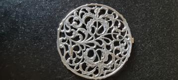 Zilveren hanger en  Broche met Bloemmotief beschikbaar voor biedingen