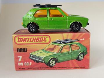 VW GOLF No7 MATCHBOX UIT 1976 ONBESPEELD MET DOOSJE beschikbaar voor biedingen